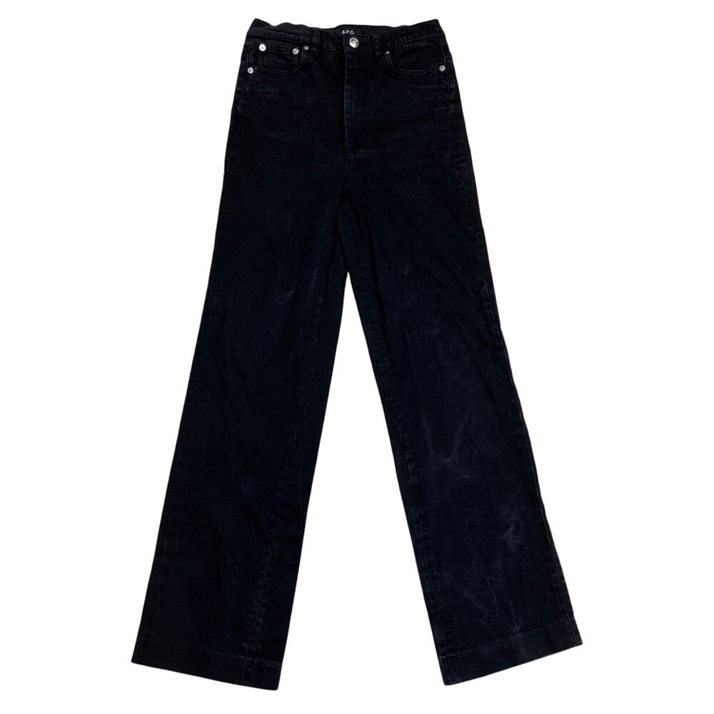 A.P.C. Jean Spring High Rise Straight Leg Black Denim Jeans Women's 26